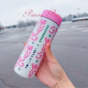 Starbucks Roller Rabbit Pink and White Monkey Tumbler